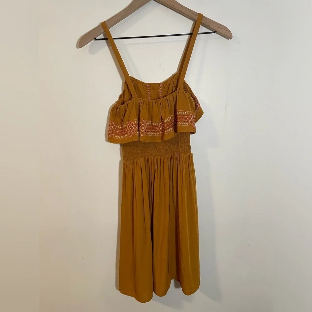 Aeropostale Brownish Orange Blouse Dress Tunic Size S Button Down & Embroidered - Picture 6 of 15